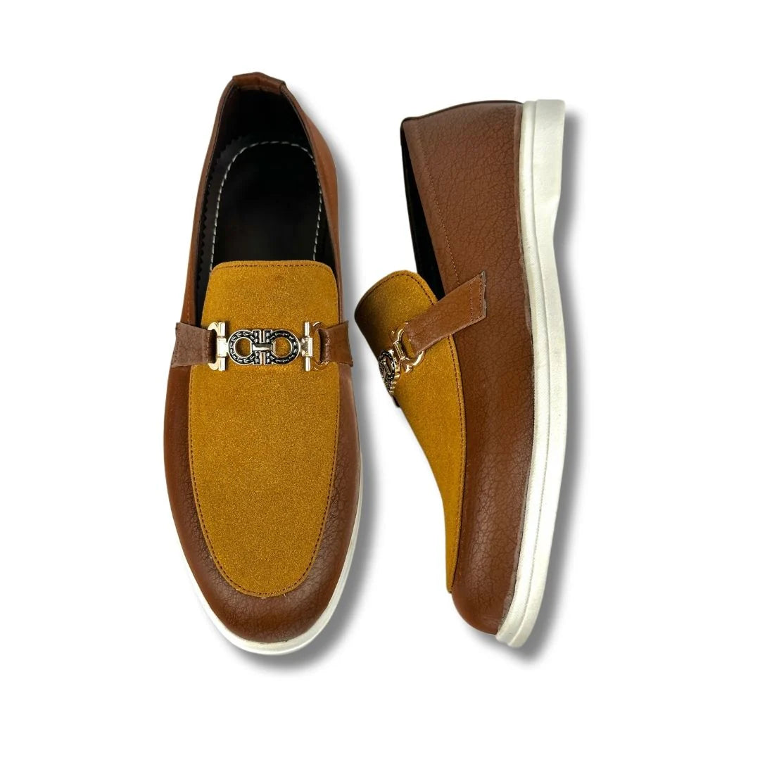 BROWN SUEDE TWO TONE LOAFER