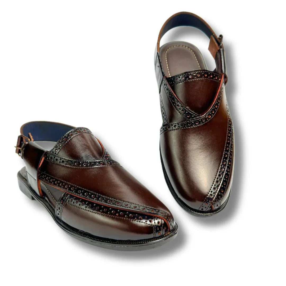 Dark Brown Leather Peshawari Sandal