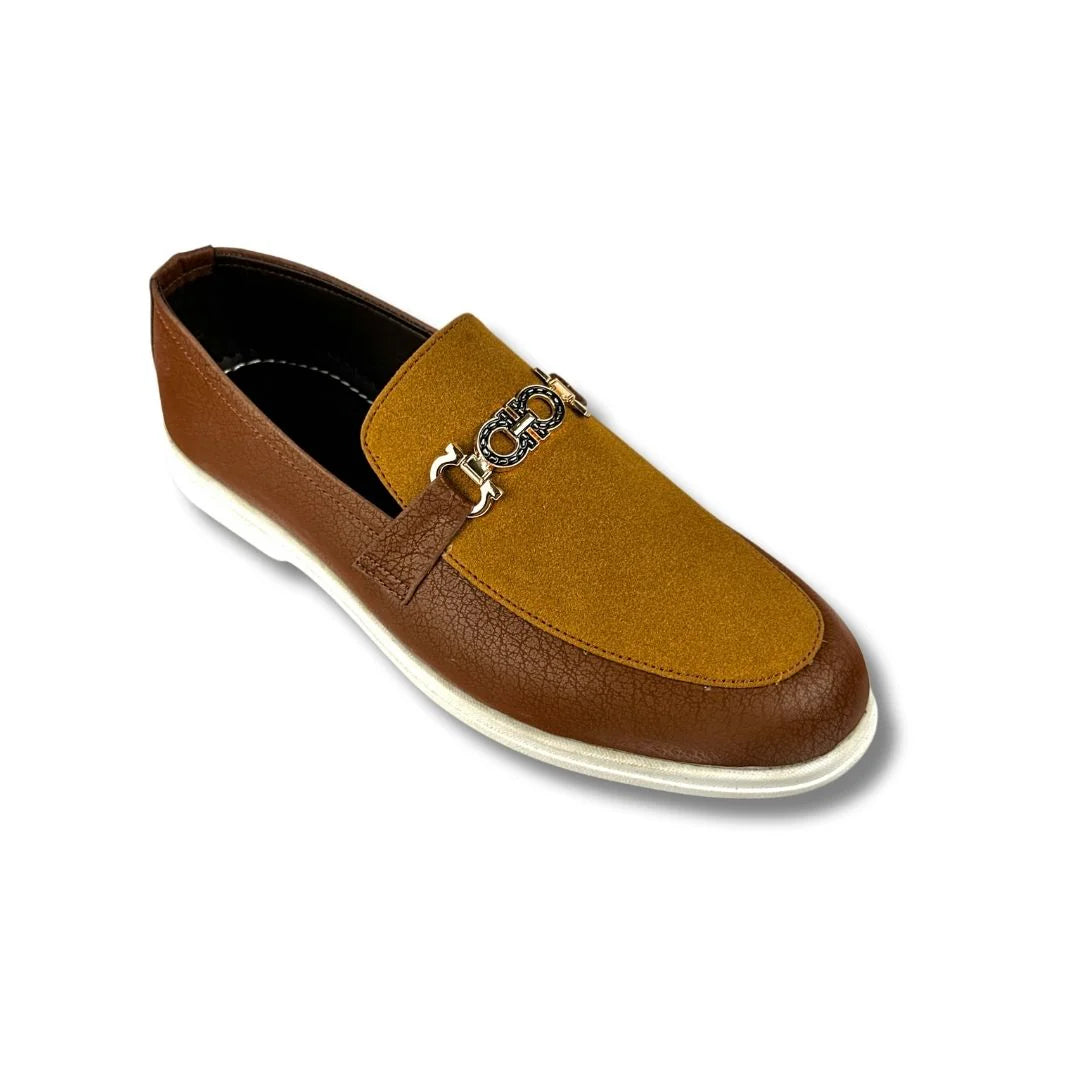 BROWN SUEDE TWO TONE LOAFER