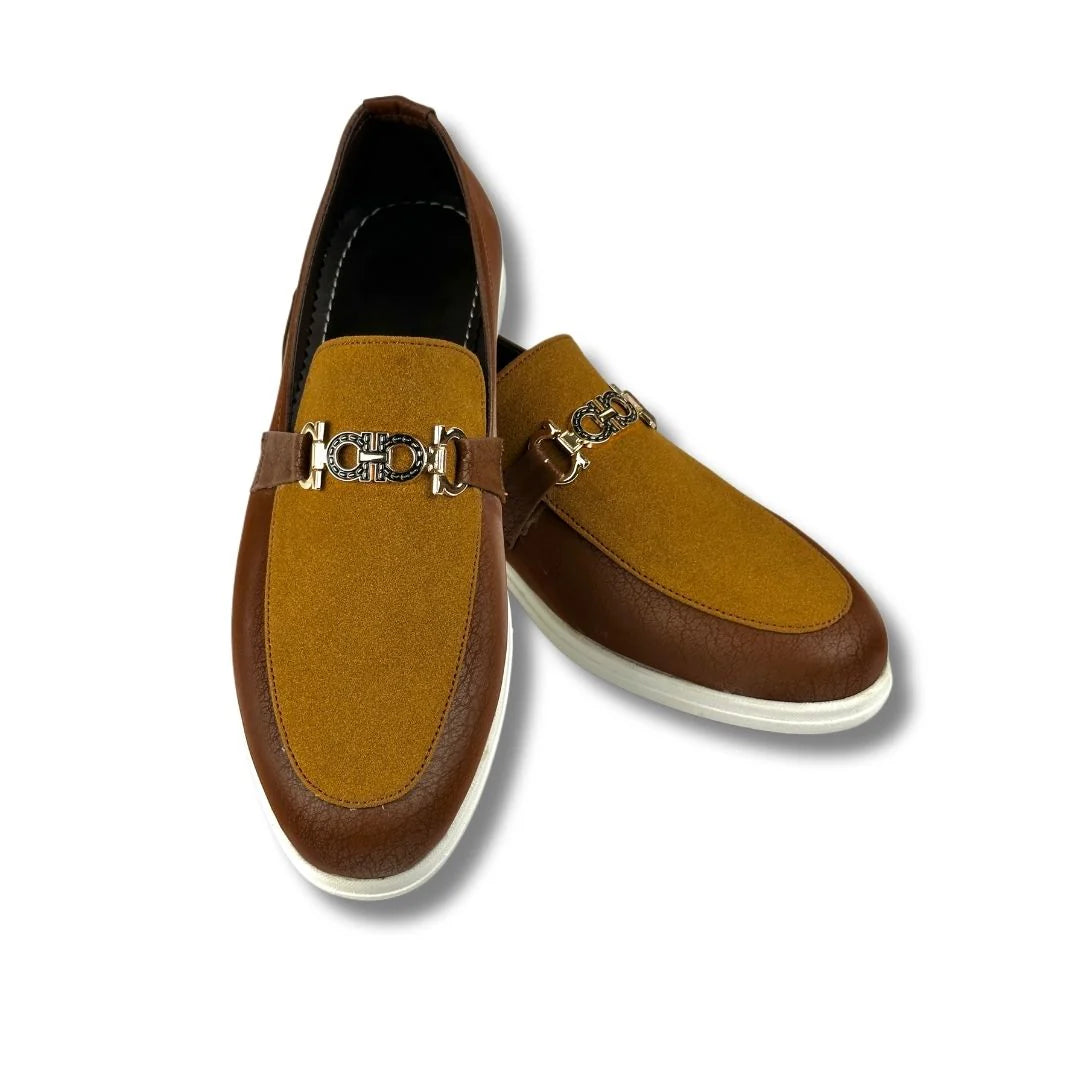 BROWN SUEDE TWO TONE LOAFER
