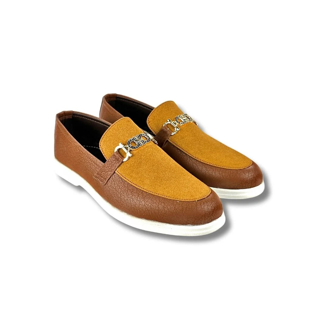 BROWN SUEDE TWO TONE LOAFER