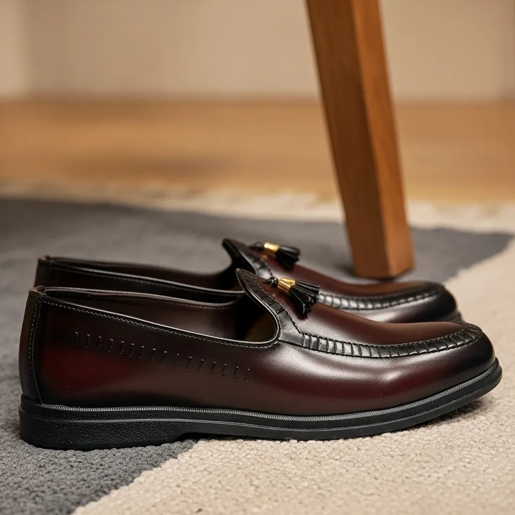 Pure Hand Made Leather Loafer With Comfortable Rubber Sole
