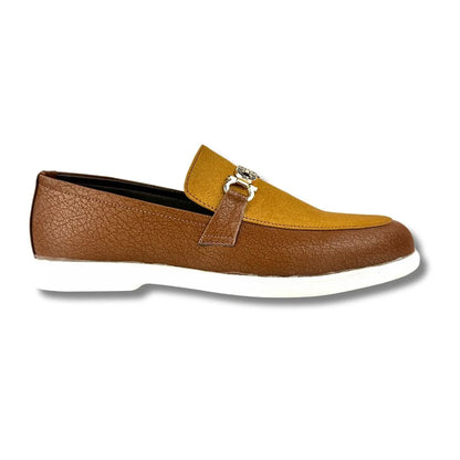 BROWN SUEDE TWO TONE LOAFER